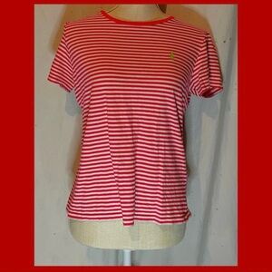 Ralph Lauren Red Short Sleeve Crew Neck Fitted T-Shirt